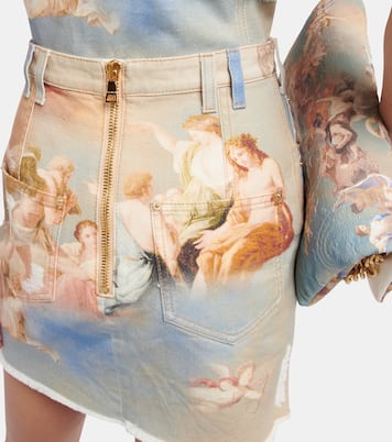 Minigonna di jeans con stampa | Balmain