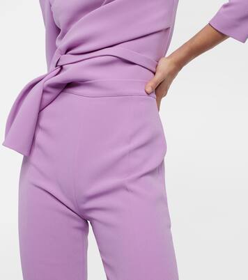 Pantalon évasé Alexa à taille haute en crêpe | Safiyaa