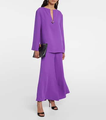 Pantaloni in seta a gamba larga | Valentino