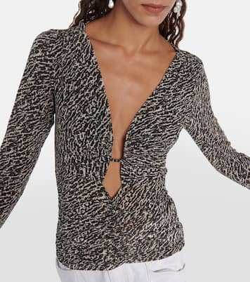 Top Laura in jersey con stampa e volant | Isabel Marant