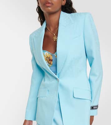 Blazer de lana con Versace Allover | Versace