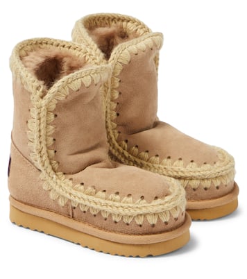 Stiefel aus Veloursleder mit Shearling | Mou Kids