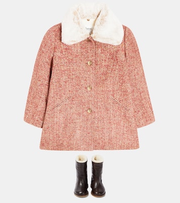 Stiefel aus Veloursleder mit Shearling | Mou Kids