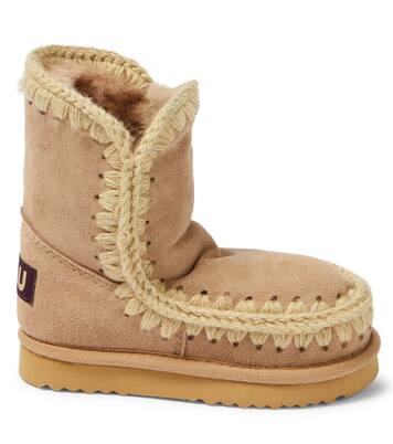 Stiefel aus Veloursleder mit Shearling | Mou Kids