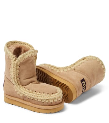 Stiefel aus Veloursleder mit Shearling | Mou Kids