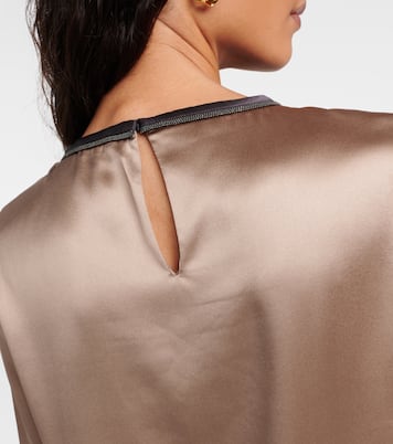 Silk-blend satin top | Brunello Cucinelli