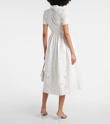 Embroidered cotton midi dress | Self-Portrait