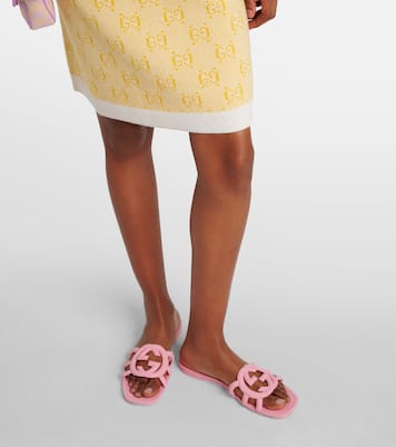 Interlocking G slides in pink Gucci Mytheresa