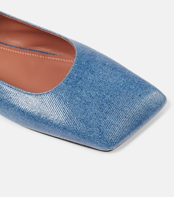 Ane embellished denim ballet flats | Amina Muaddi