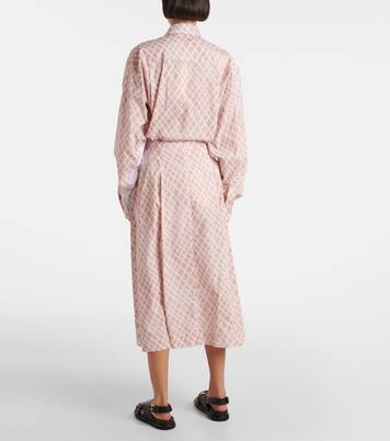 Falda midi de popelín de algodón a cuadros | Marni