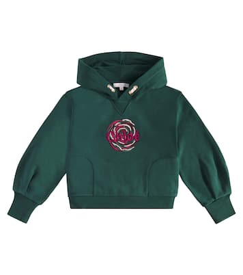 Sudadera con capucha de algodón bordada | Chloé Kids