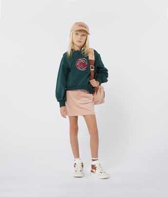 Sudadera con capucha de algodón bordada | Chloé Kids