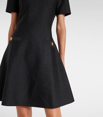 Vestido corto de mezcla de lana | Oscar de la Renta