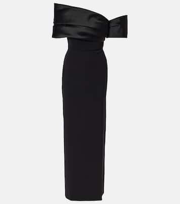 Vestido largo Alexis con satén | Solace London