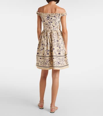 Achiote Café floral cotton minidress | Agua by Agua Bendita