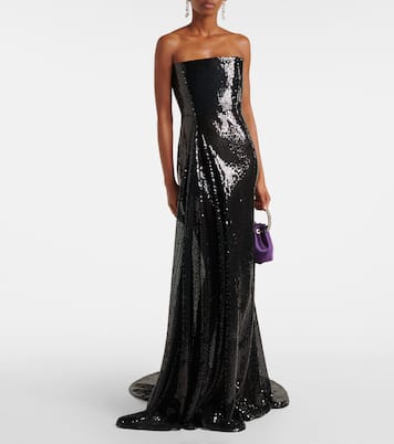 Sequined strapless gown | Alex Perry