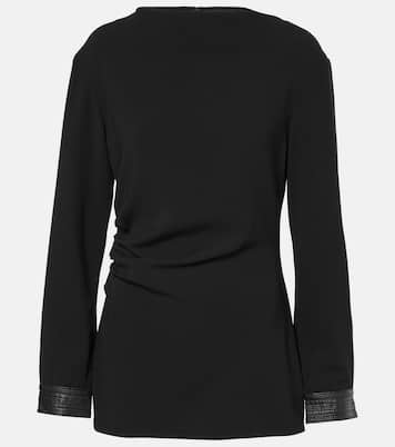 Top Alexis in crêpe con similpelle | Proenza Schouler