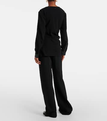 Top Alexis in crêpe con similpelle | Proenza Schouler