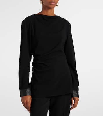 Top Alexis in crêpe con similpelle | Proenza Schouler