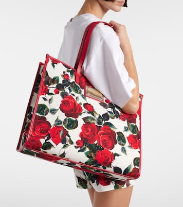 Shopper Large in canvas con pelle | Dolce&Gabbana