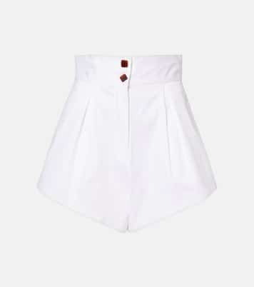 High-rise cotton-blend shorts | Adriana Degreas