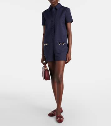 Mono de lona GG con Horsebit | Gucci