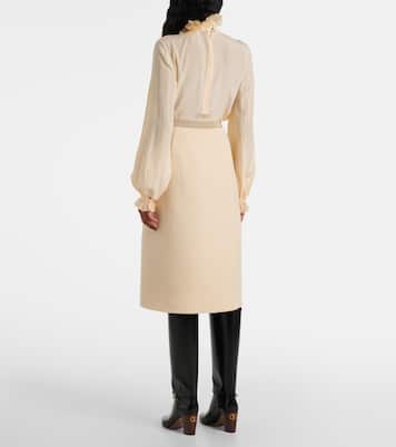Gonna midi Mossi in tweed di misto lana | Valentino