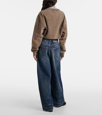Felpa cropped in jersey di cotone | Acne Studios