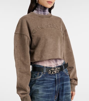 Felpa cropped in jersey di cotone | Acne Studios