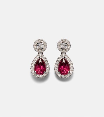 Orecchini Classics in oro bianco 18kt con rubini e diamanti | Bucherer Fine Jewellery