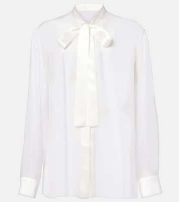Camicia in chiffon di seta con fiocco | Dolce&Gabbana