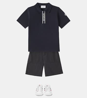 Cotton and linen gabardine shorts | Moncler Enfant