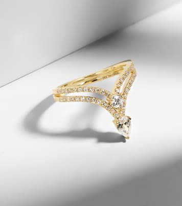 18kt gold pinky ring with diamonds  | Shay Jewelry