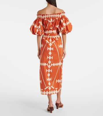 Printed cotton poplin midi dress | Johanna Ortiz