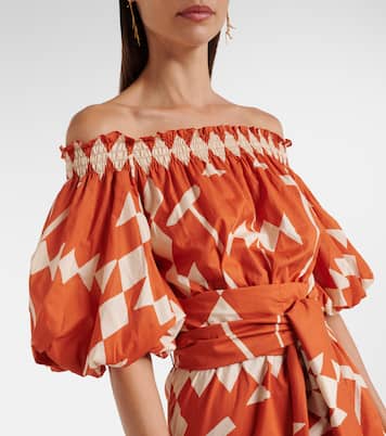 Printed cotton poplin midi dress | Johanna Ortiz