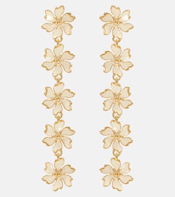 Floral enamel drop earrings | Oscar de la Renta