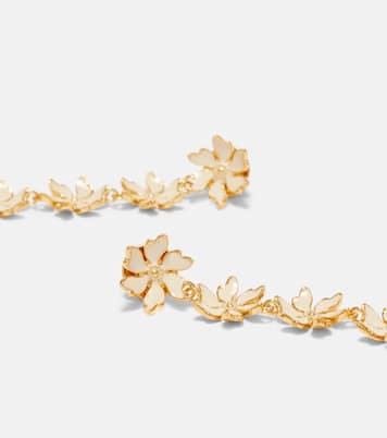 Floral enamel drop earrings | Oscar de la Renta