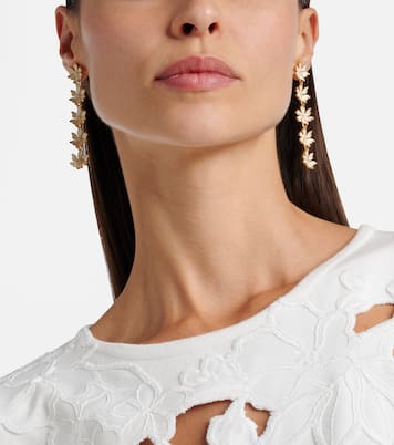 Floral enamel drop earrings | Oscar de la Renta
