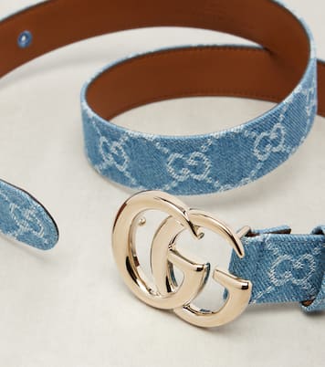 GG Marmont canvas denim belt | Gucci
