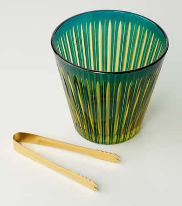 Prism ice bucket and tongs set | L'Objet