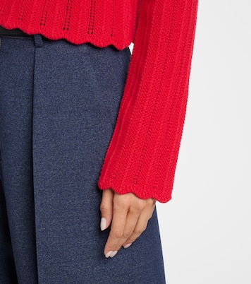 Mariette scalloped pointelle cotton cardigan | Altuzarra