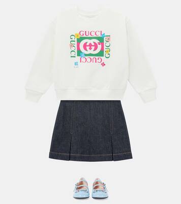 Jupe Horsebit en jean  | Gucci Kids