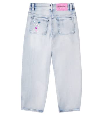 Crystal-embellished wide-leg jeans | Monnalisa