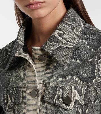 Bronte snake-print cropped denim jacket | Gabriela Hearst