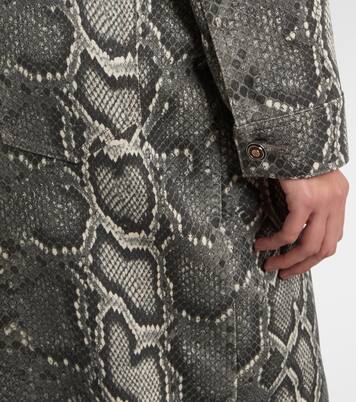 Bronte snake-print cropped denim jacket | Gabriela Hearst
