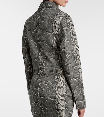 Bronte snake-print cropped denim jacket | Gabriela Hearst