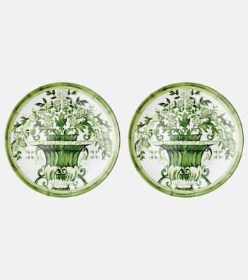 Verde Maiolica set of 2 dinner plates | Dolce&Gabbana Casa