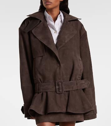 Chaqueta biker de ante oversized | Rotate