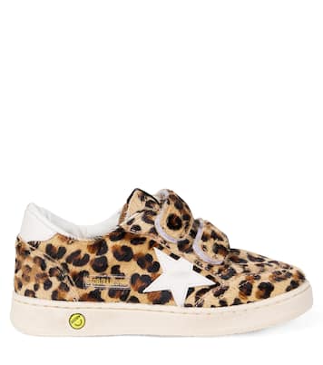 Ball Star leopard-print calf hair sneakers | Golden Goose Kids