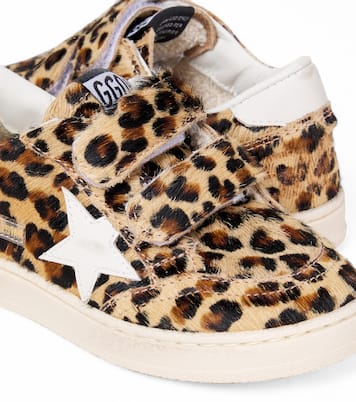 Ball Star leopard-print calf hair sneakers | Golden Goose Kids